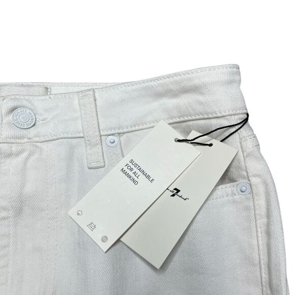 NWT 7 FOR ALL MANKIND JEANS Mega Flare Clean White Size 29 - Picture 8 of 12